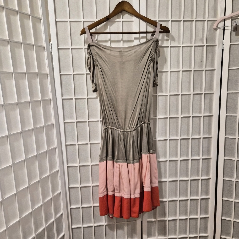 Nina Ricci Colorblock Tie Open Back Dress Sz 36
